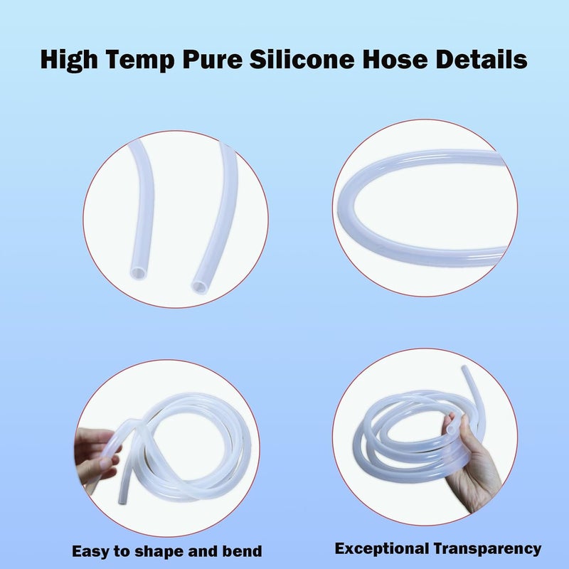 I33T Silicone Tubing, 3/4" (19mm) ID x 1" (25mm) OD Food Grade Tubing High Temp Pure Silicone Tube Hose Flexible Pipe for Home Brewing 5ft(1.5m) (Pure) - Image 3